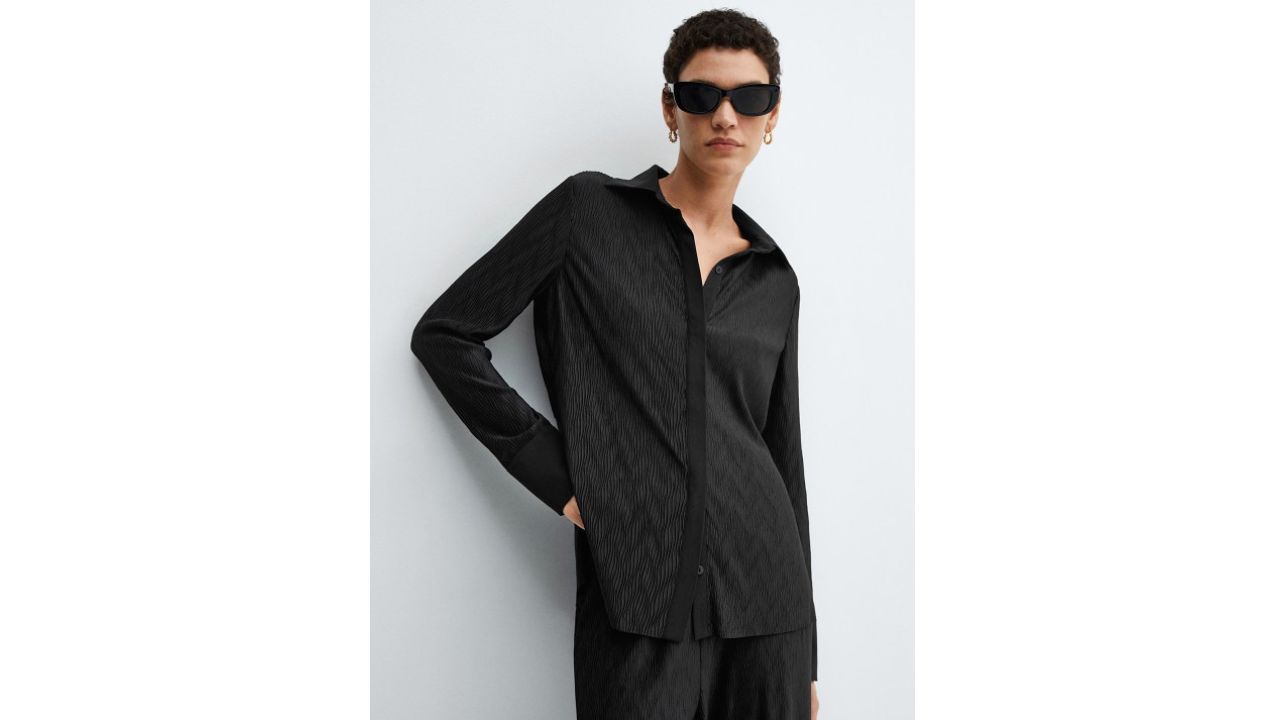 MANGO Pleated Casual Shirt