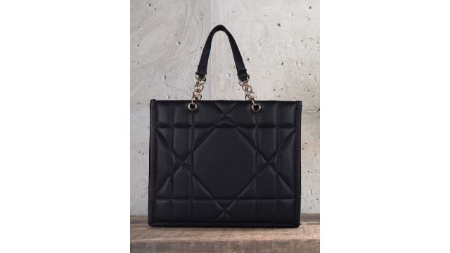 MINI WESST Textured Structured Tote Bag With Quilted