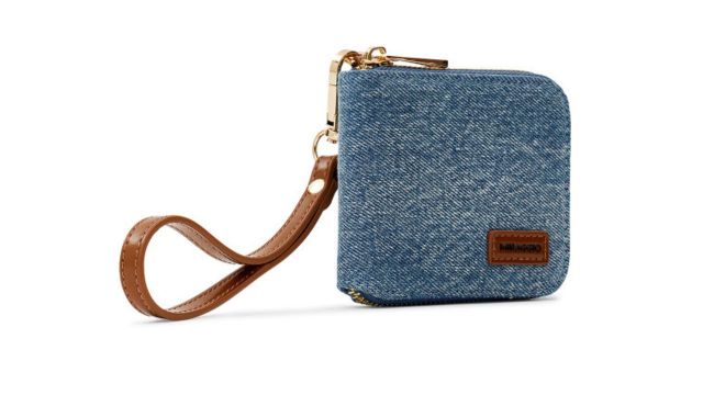 MIRAGGIO Fabia Brown Detachable Wrist Strap Denim Wallet