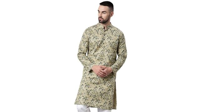 Majestic Man Men's Cotton Regular Fit Printed Kurta