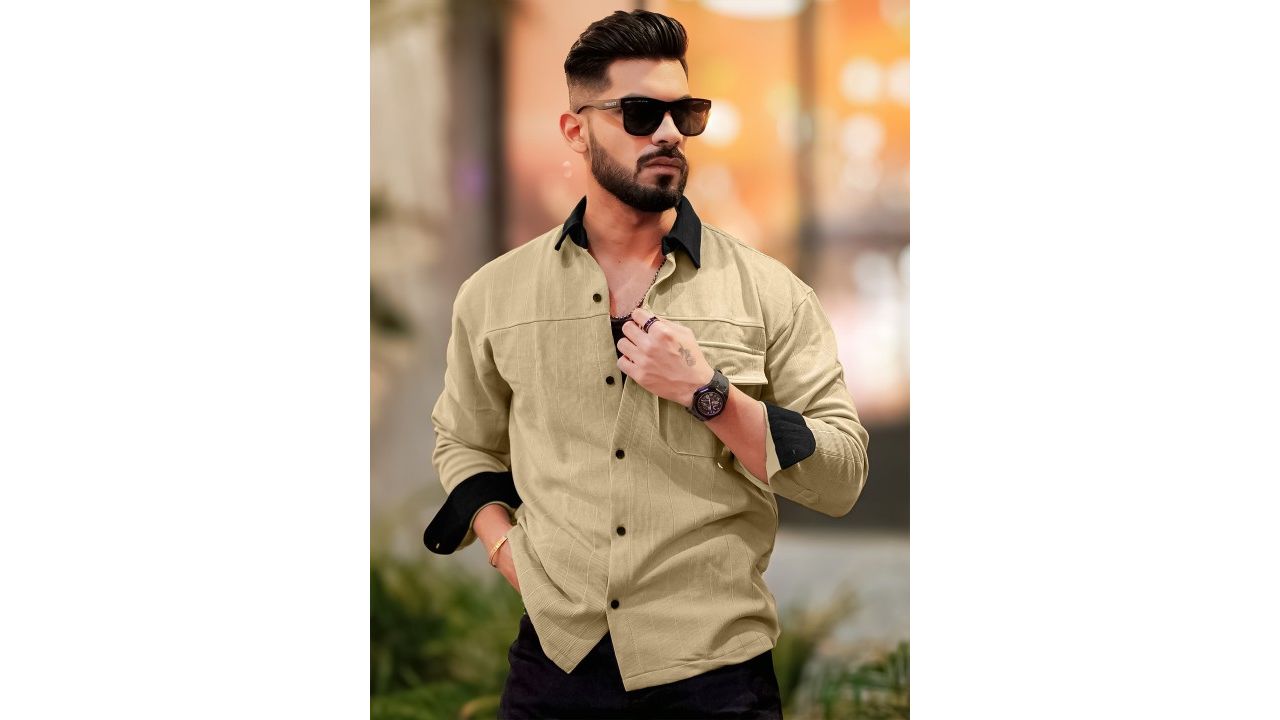 Maniac Classic Fit Striped Spread Collar Cotton Shirt