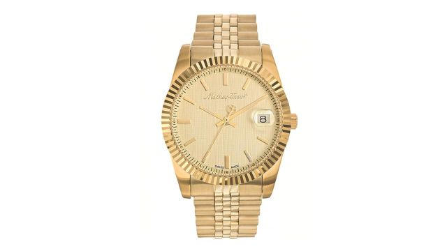 Mathey-Tissot Swiss Made Men Gold-Toned Brass Dial Analogue Watch H810PDI