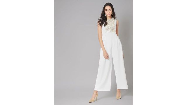 Miss Chase Women's Wide Leg Sequin Jumpsuit