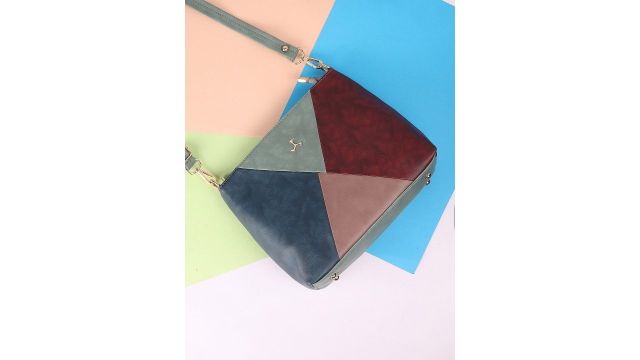 Mochi Colourblocked Structured Sling Bag