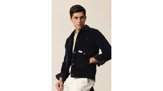 Mr Bowerbird Corduroy Tailored Jacket (Navy Blue)