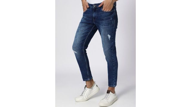 Mufti Men Mid-Rise Mildly Distressed Light Fade Stretchable Jeans