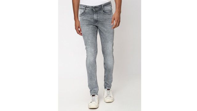 Mufti Men Skinny Fit Heavy Fade Clean Look Stretchable Jeans