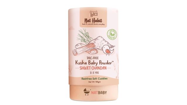 Nat Habit Talc Free Natural Kusha Baby Powder with Shwet Chandan – Eco Friendly Pack – 150g