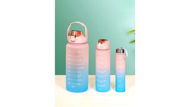 Nestasia Blue Typography Plastic Spill Proof 3 Piece Sipper