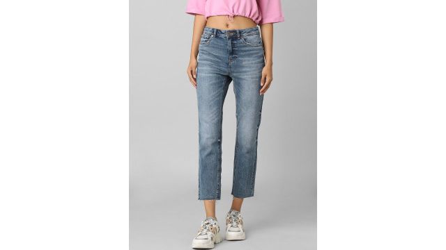 ONLY Women Blue High-Rise Heavy Fade Jeans