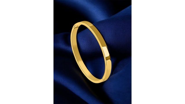 PALMONAS Women Gold-Toned Gold-Plated Bangle-Style Bracelet