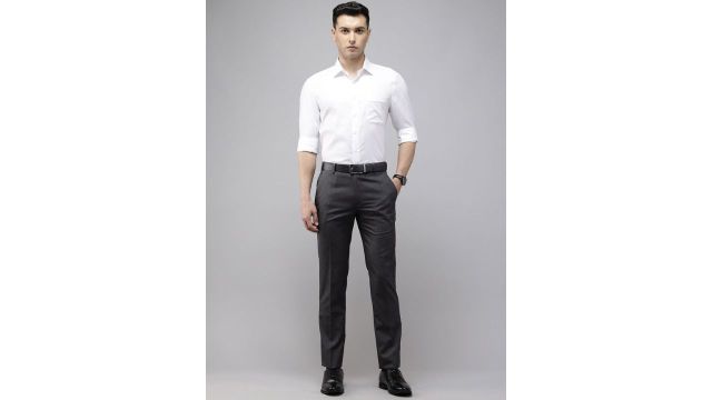 Park Avenue Men Slim Fit Formal Trousers (Charcoal - Version 2)