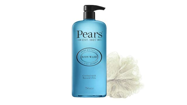 Pears Pure & Gentle 100% Soap Free Mint Extracts Body Wash with Loofah