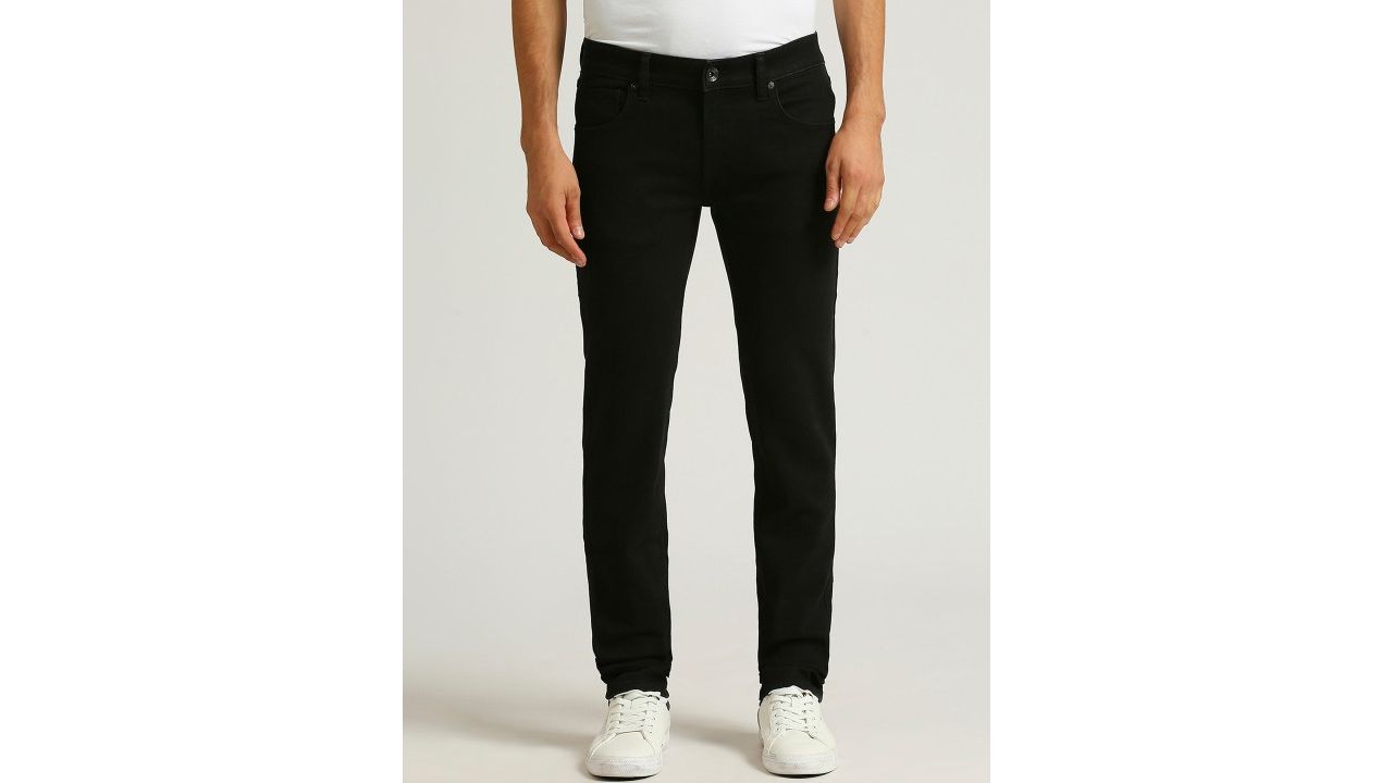 Pepe Jeans Men Slim Fit Mid-Rise Clean Look Black Jeans