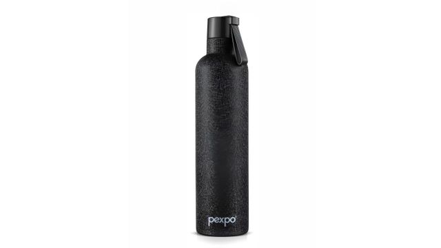 Pexpo Oslo Black Stainless Steel Double Wall Vacuum Flask - 1L