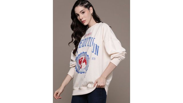 Roadster The Lifestyle Co. Graphic Printed Longline Sweatshirt