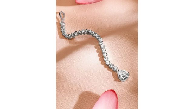 Rubans Rhodium-Plated Handcrafted Maang Tikka