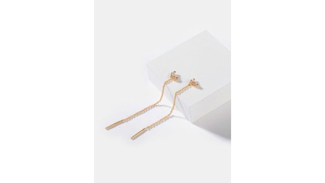 SHAYA Gold-Toned Contemporary Drop Earrings