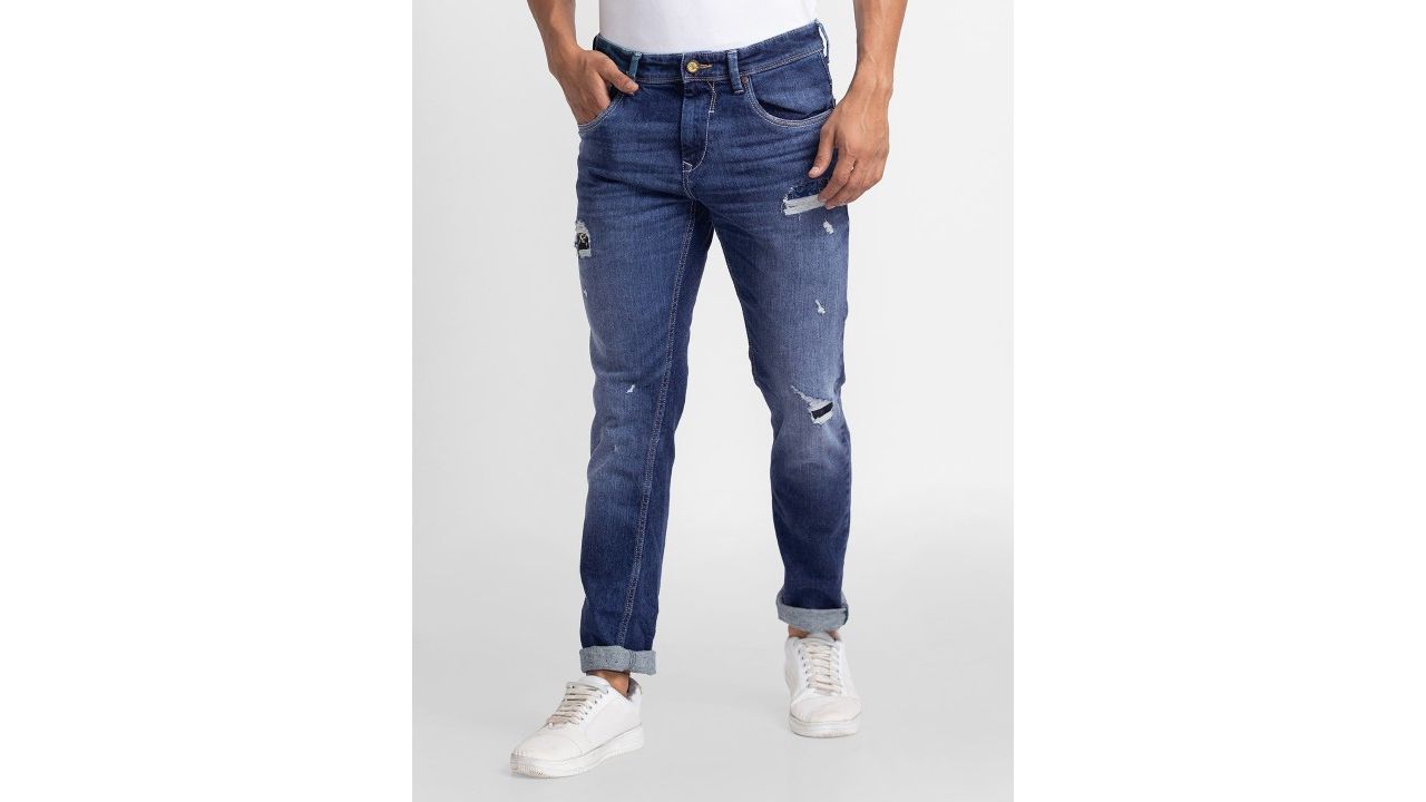 SPYKAR Men Low-Rise Mildly Distressed Stretchable Jeans