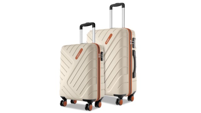 SafariSet Of 2 Accent Textured Hard-Sided Trolley Bags