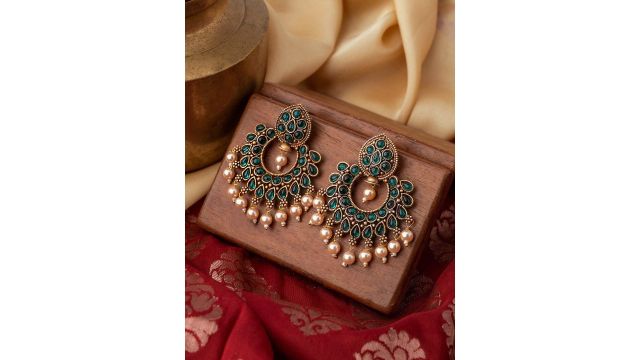 TEEJH Gold-Plated Classic Drop Earrings