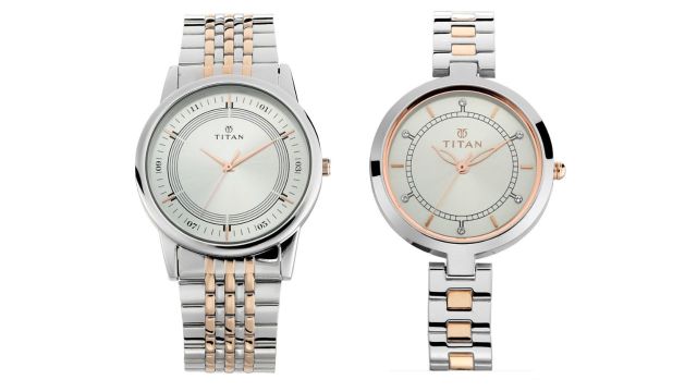TitanUnisex Silver-Toned Analogue Watch Gift Set NM17732603KM01