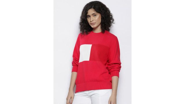 Tommy Hilfiger Pure Cotton Colourblocked Pullover