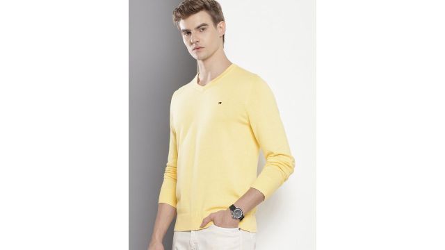 Tommy Hilfiger Pure Cotton V-Neck Sweaters