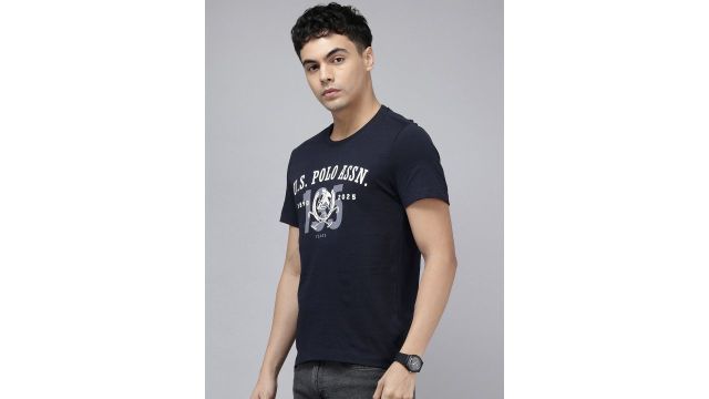 U.S. Polo Assn. Denim Co. Brand Logo Printed Pure Cotton T-shirt