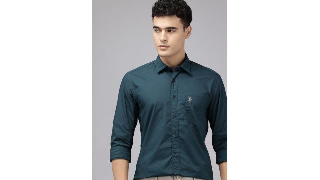 U.S. Polo Assn. Denim Co. Pure Cotton Slim Fit Casual Shirt