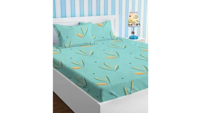 VAS COLLECTIONS Cotton Double Flat 144 TC Printed Bedsheet