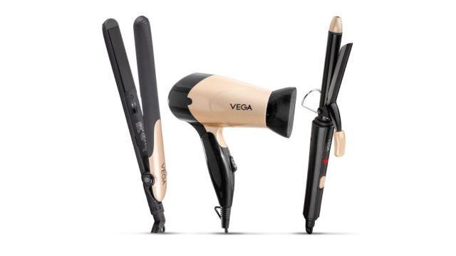 VEGA Miss Versatile Styling Set- Straightener Curler & Dryer Gift Combo