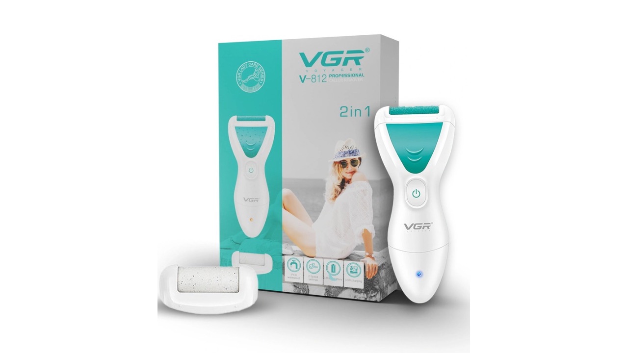 VGR V-812 Professional 2 In 1 Callus Remover, IPX-6 Waterproof (White:Green)
