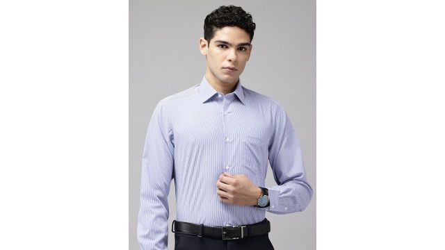 Van Heusen Custom Striped Pure Cotton Formal Shirt