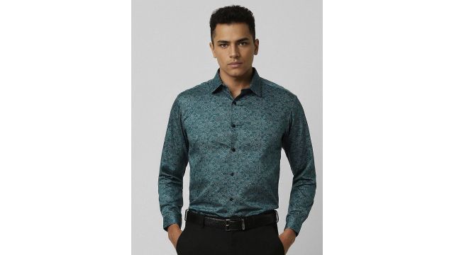Van Heusen Men Slim Fit Opaque Printed Formal Shirt