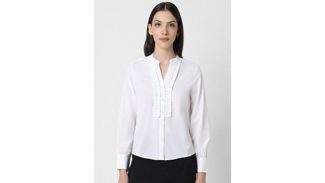 Van Heusen Woman Mandarin Collar Formal Shirt