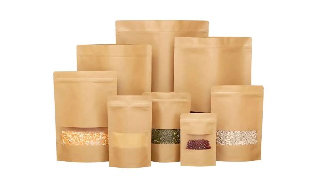 Velexe Brown Kraft Paper Zip Lock Stand Up Storage Pouches