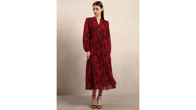 Vero Moda Women Floral Print A-Line Midi Dress