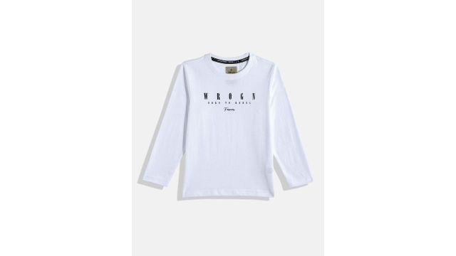 WROGN YOUTH Boys Brand Logo Printed T-shirt