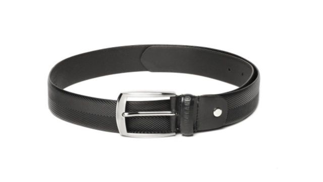 Woodland Men Textured Leather Formal Belt