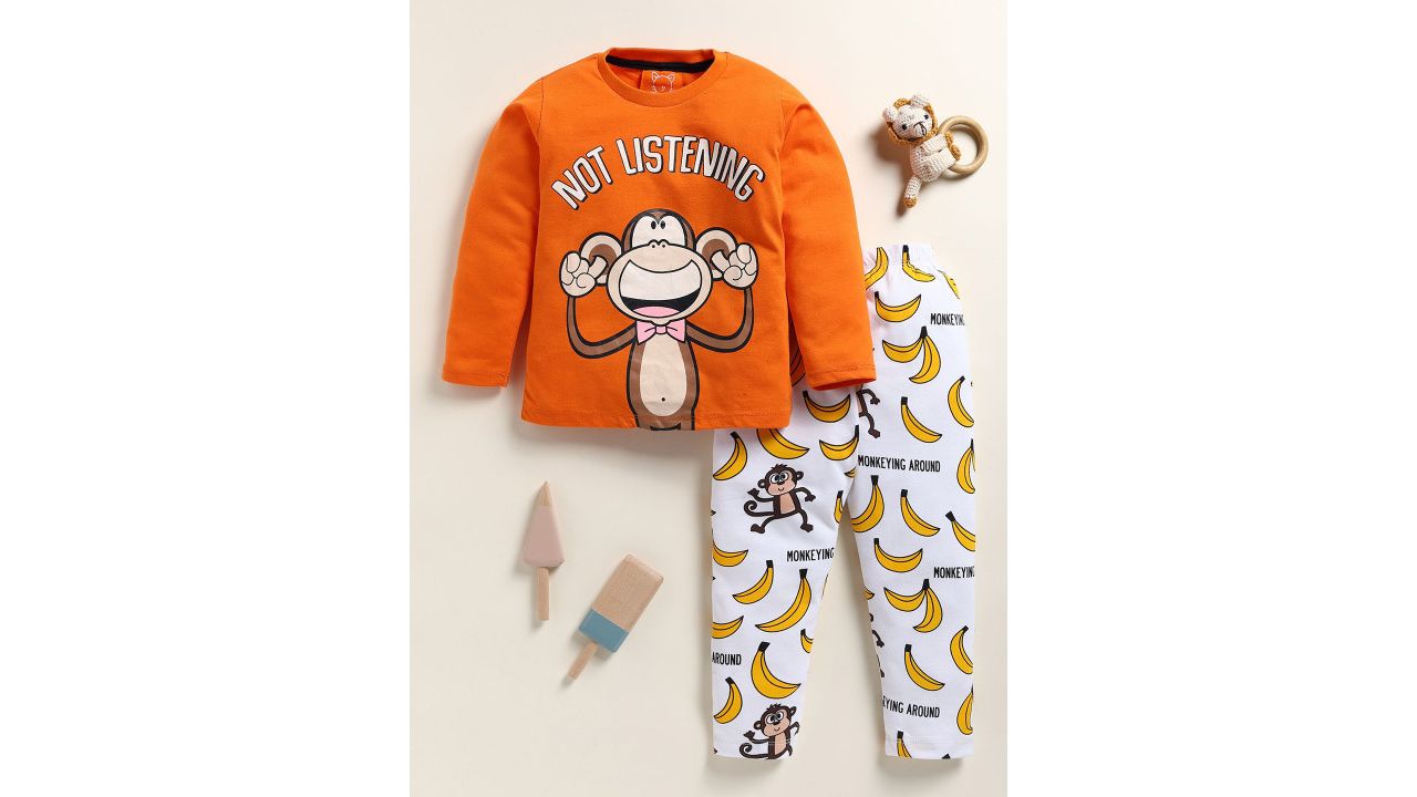 YK Boys Printed Round Neck Slip-On Night suit