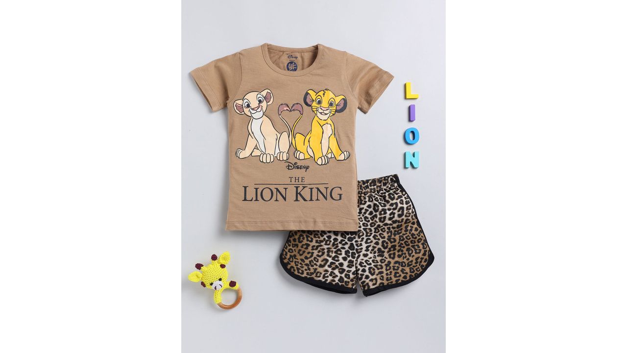 YK Girls Printed T-shirt with Shorts