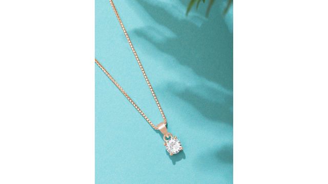 Zavya Rose Gold Sterling Silver Rose Gold-Plated Chain With Pendant