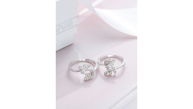 Zavya Set of 2 Rhodium-Plated 925 Sterling Silver Toe-Rings