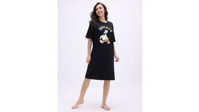 Zivame Women Donuld Duck Printed T-shirt Nightdress