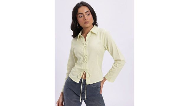 glitchez Front & Back Lace-Up Top