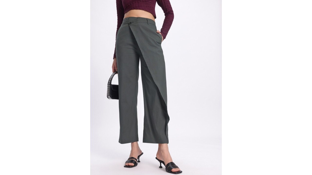 glitchezHigh Rise Pareo Korean Pants