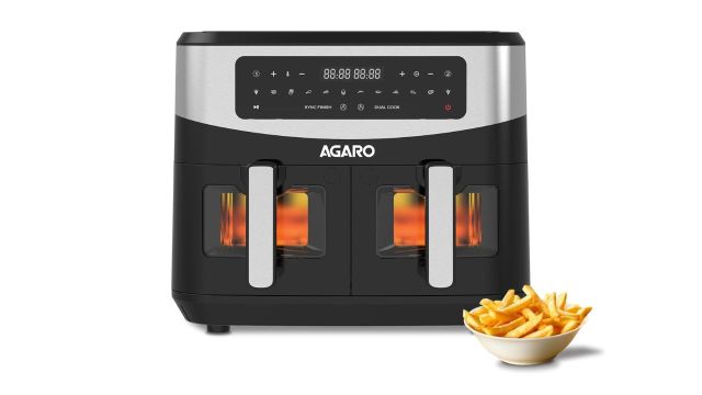 AGARO Imperial Dual Basket Digital Air Fryer, 9L