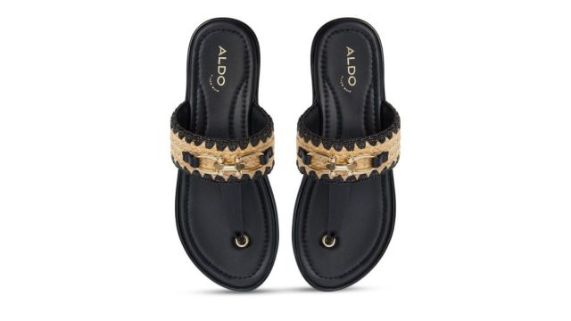 ALDO LAJOLLA Women Textured T-Strap Flats