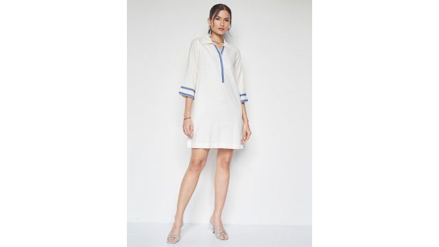 AND Shirt Collar Straight T-shirt Dress